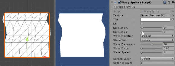 WavySprite Unity asset settings